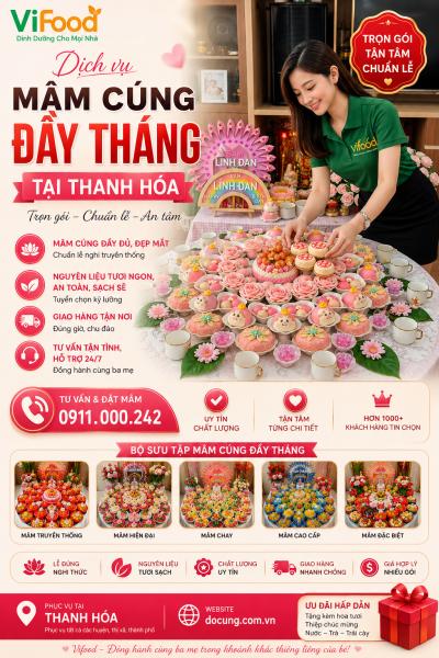 Dịch Vụ Mâm Cúng Đầy Tháng Tại Thanh Hóa – Trọn Gói Đẹp Mắt, Giao Tận Nơi