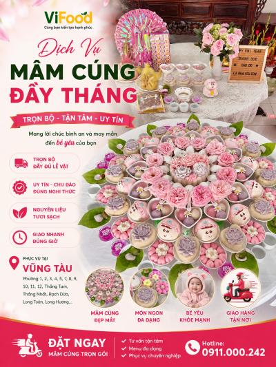 Dịch Vụ Mâm Cúng Đầy Tháng Tại Vũng Tàu – Trọn Gói Sang Trọng, Setup Tận Nơi