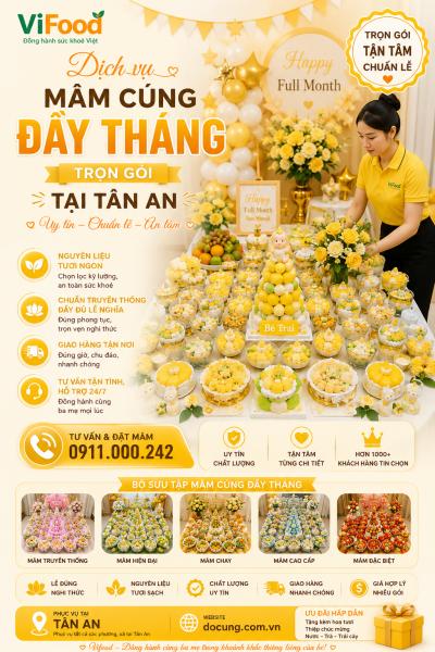 Dịch Vụ Mâm Cúng Đầy Tháng Uy Tín – Hỗ Trợ Tận Tâm Tại Tân An