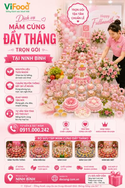Mâm Cúng Đầy Tháng Đẹp Và Ý Nghĩa Cho Bé Tại Ninh Bình