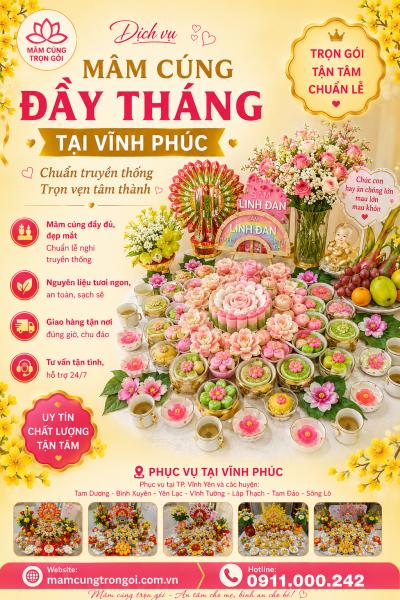 Mâm Cúng Đầy Tháng Giá Tốt Tại Vĩnh Phúc – Phục Vụ Tận Nhà