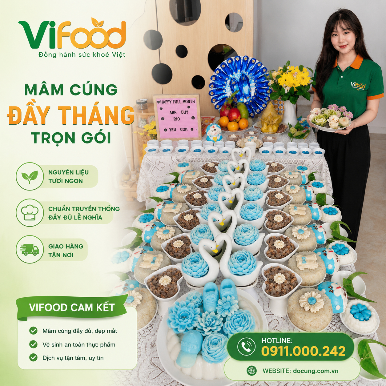 mâm cúng đầy tháng tại khánh hòa