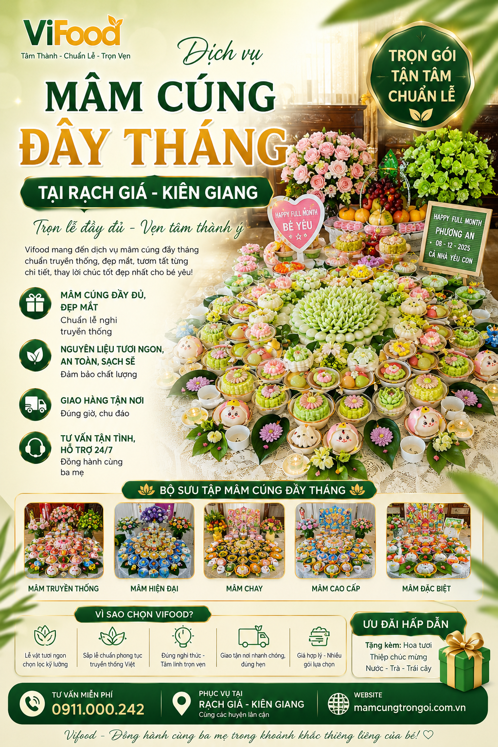 dịch vụ mâm cúng đầy tháng tại rạch giá