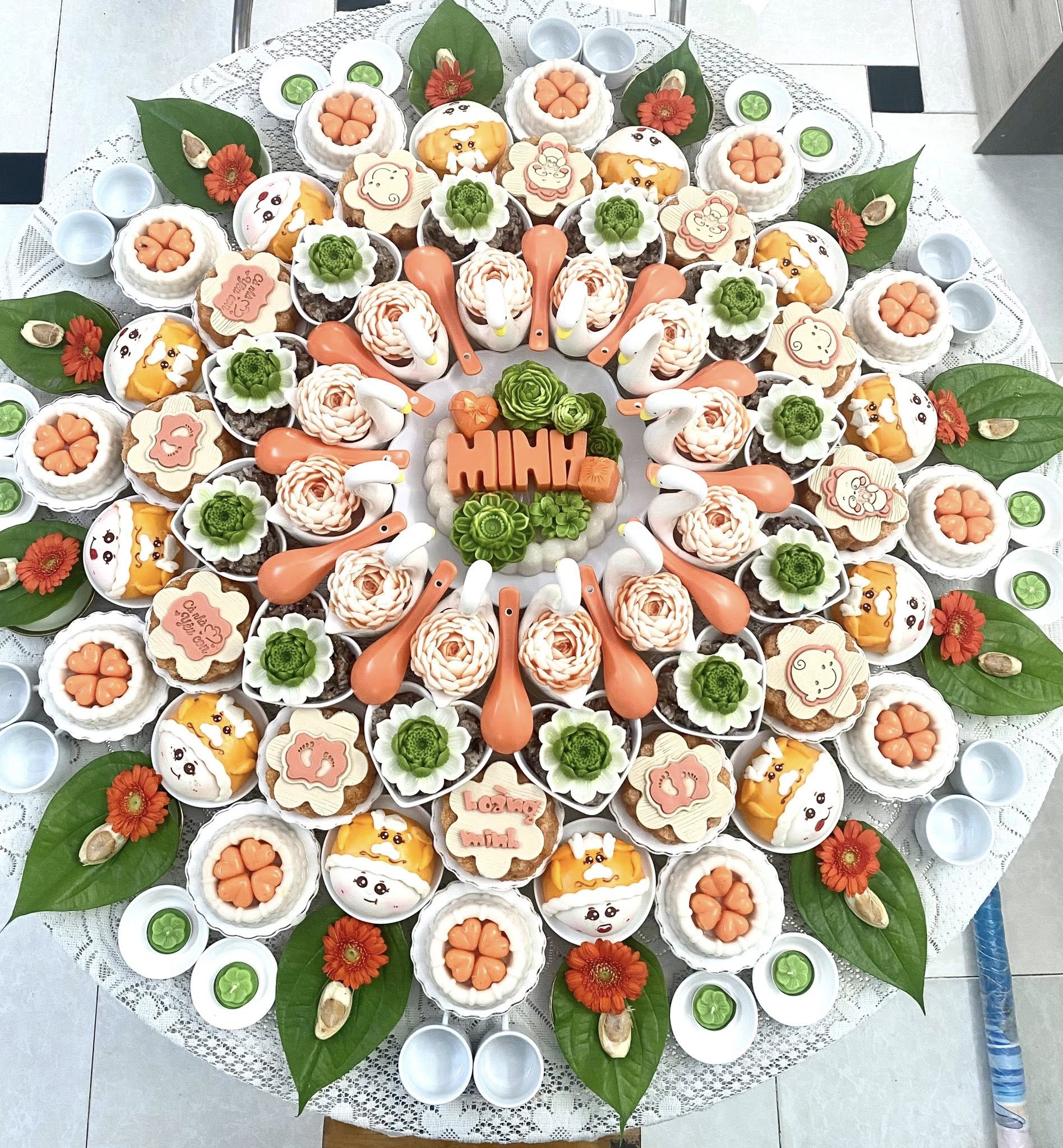 mâm cúng đầy tháng tại ngã bảy hậu giang