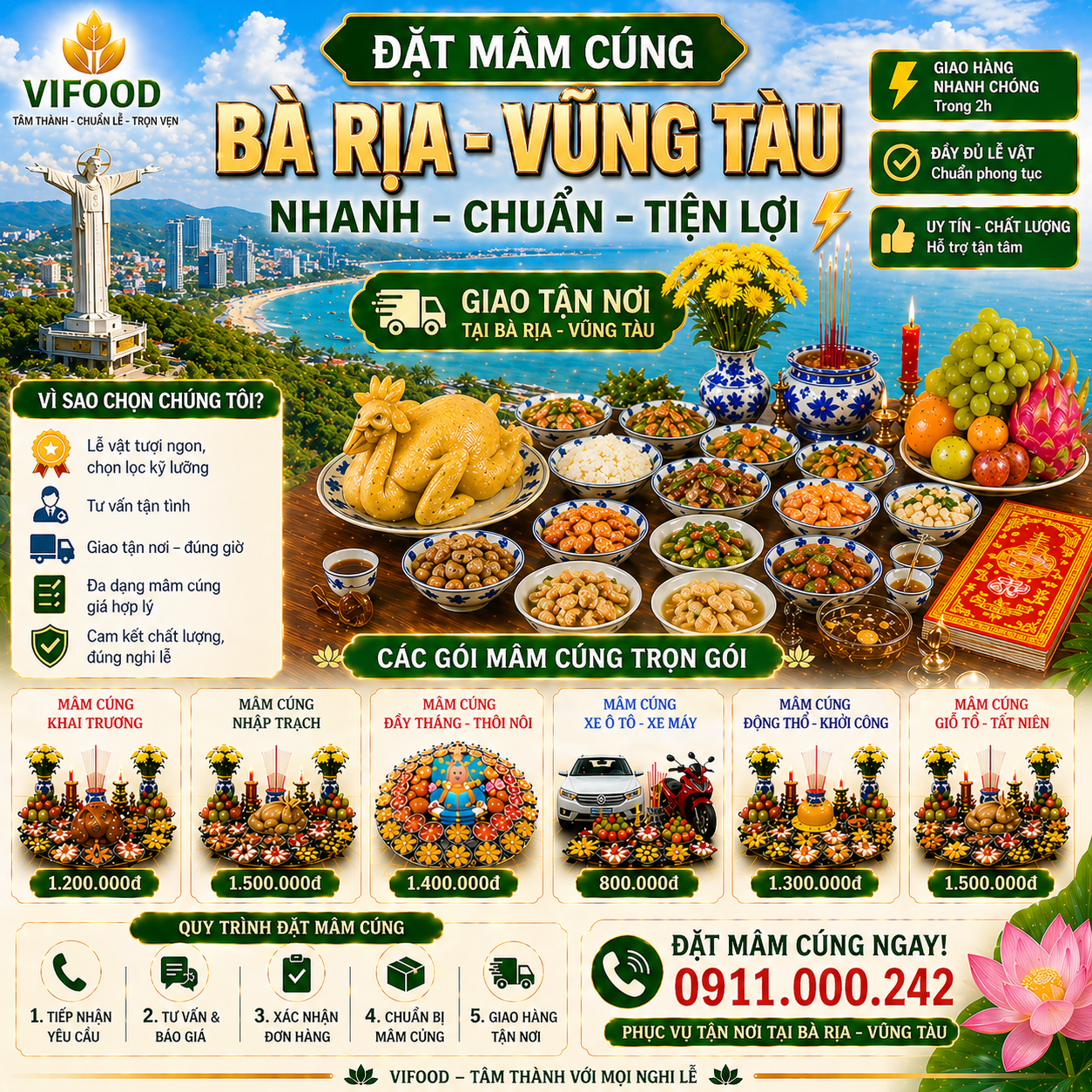 mâm cúng đầy tháng tại bà rịa vũng tàu