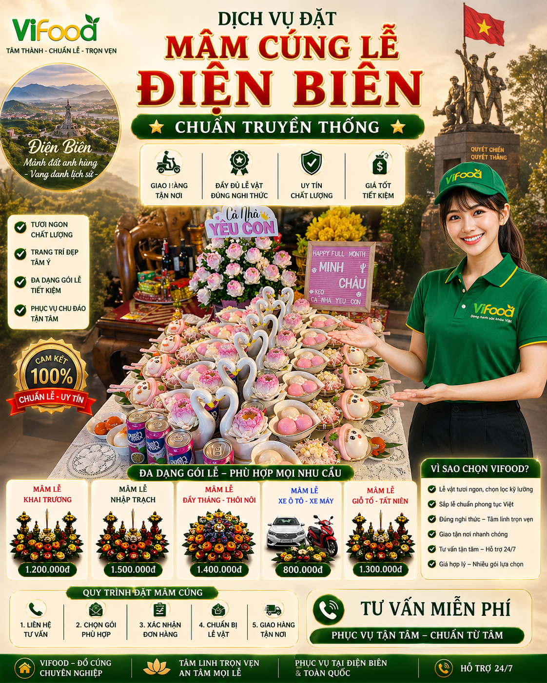 mâm cúng thôi nôi tại điện biên 