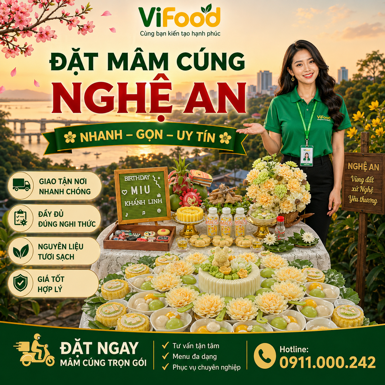 mâm cúng thôi nôi tại nghệ an