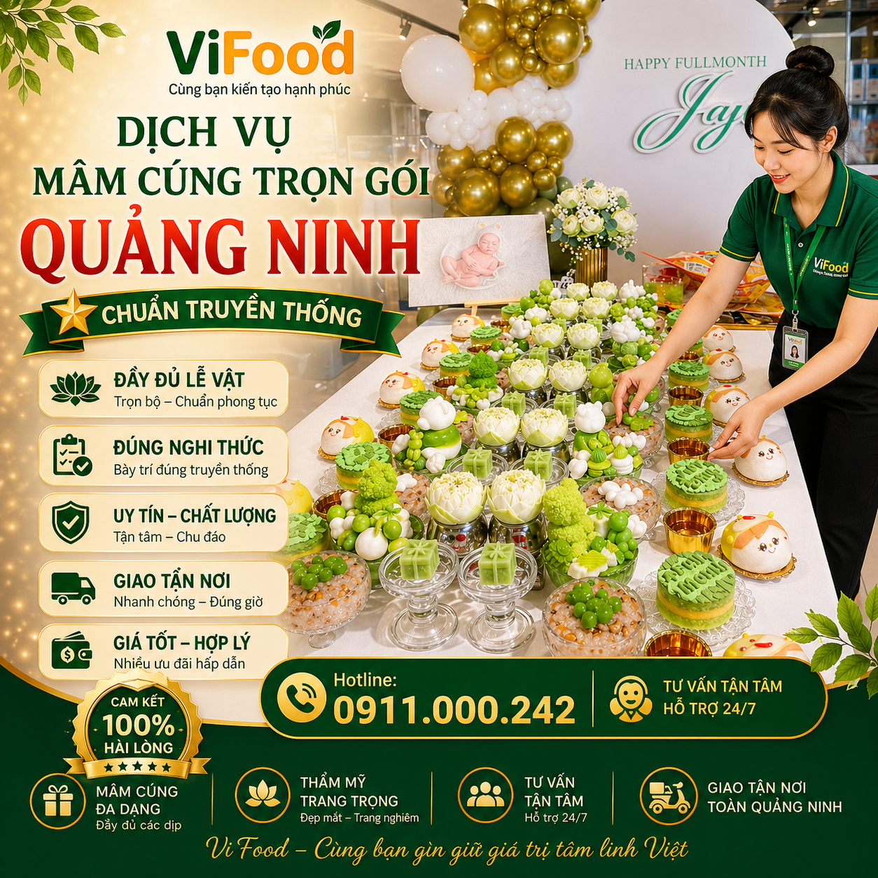 mâm cúng thôi nôi quảng ninh