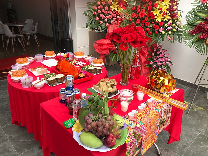 mâm cúng khai trương tại quảng trị