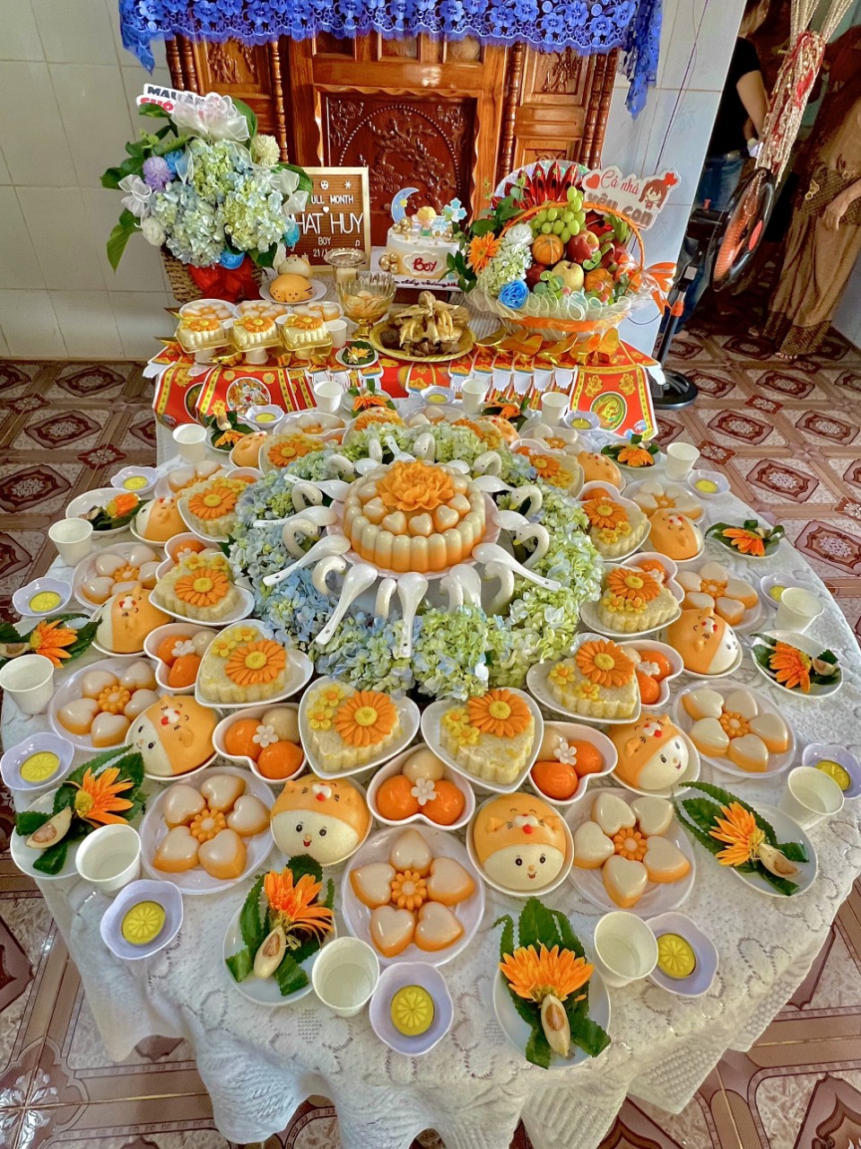 mâm cúng đầy tháng tại bình dương