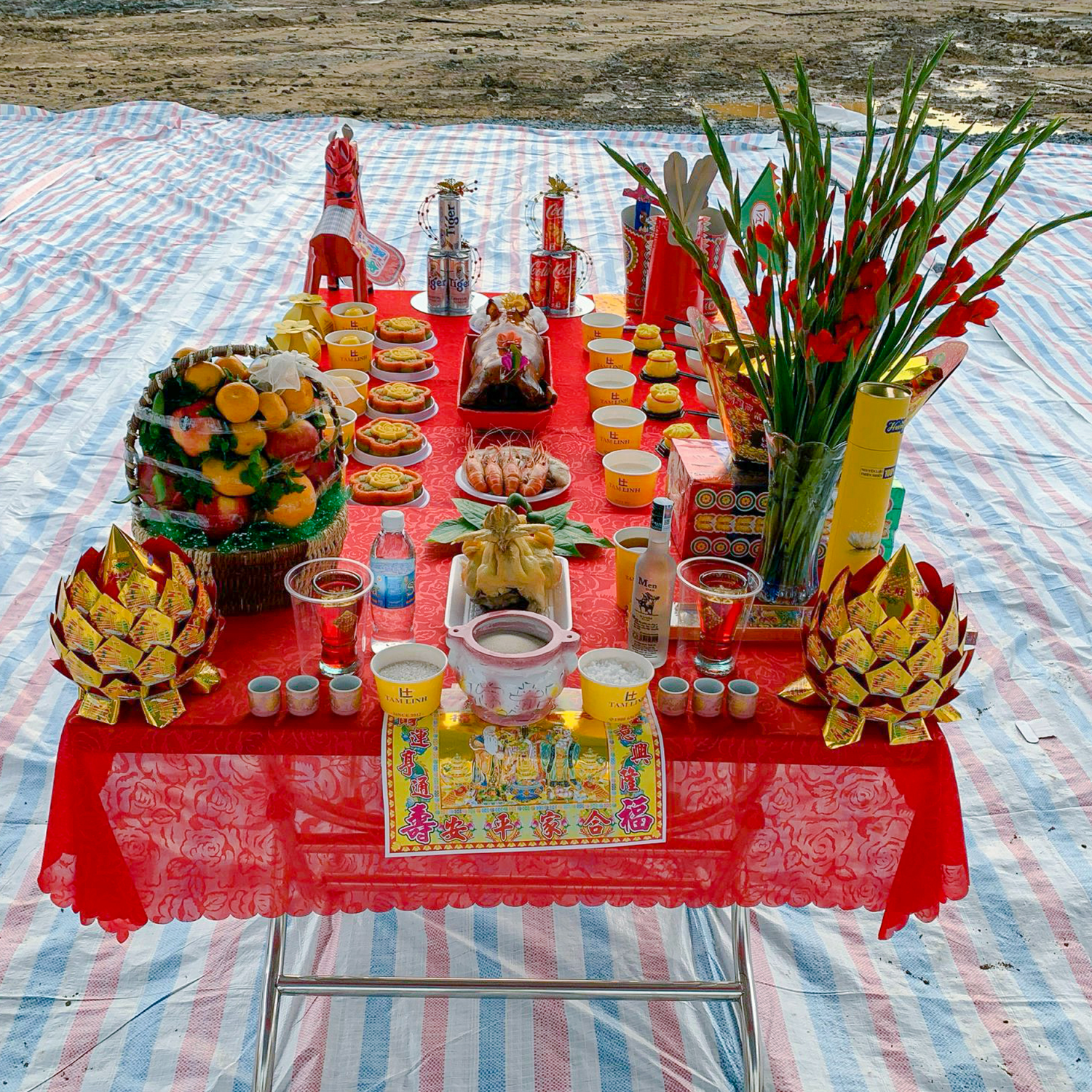 mâm cúng động thổ tại bình dương